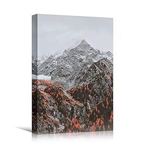 signwin Canvas Wall Art Snowy Tops Cool Dramatic...