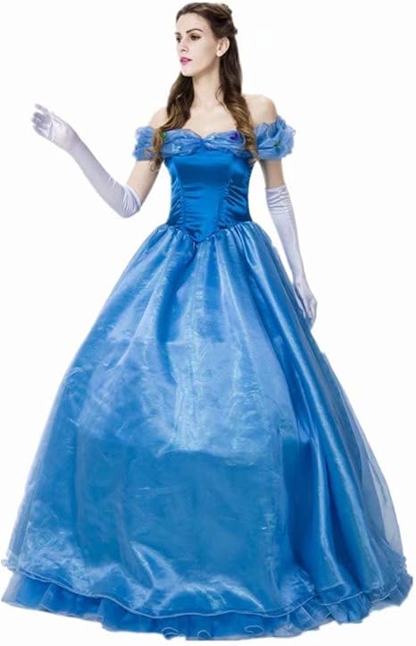 Amazon Lookgou シンデレラドレス 女性用 リンセス ハロウィン Cinderella コスプレ衣装 シンデレラ 大人用 コスチューム コスプレ キャンギャル 変装 仮装 宴会 ドレス コスプレ 仮装 通販