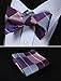 SetSense Men's Plaid Jacquard Woven Self Bow Tie Set
