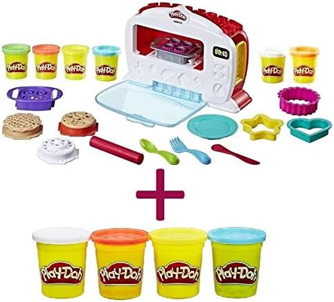 FLASH PARTY Play-Doh Kitchen Creations Magical Oven + Free Additional Pack of 4 Play- Doh, Classic Colors