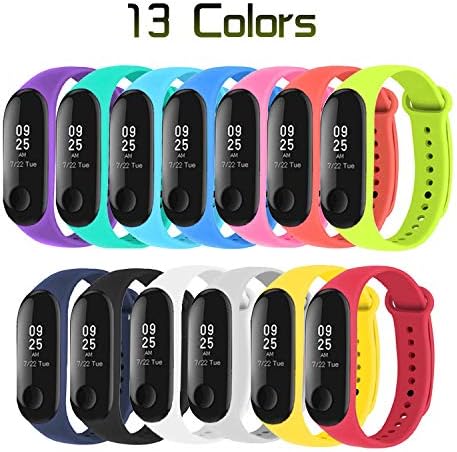 MuZhuo Xiaomi Mi Band 3 Bracelet, Mi Band 3 Straps (13 PCS) Silicone Band for XIAOMI Mi Band 3 Strap Replacement - Loss Prevention -13 Colors