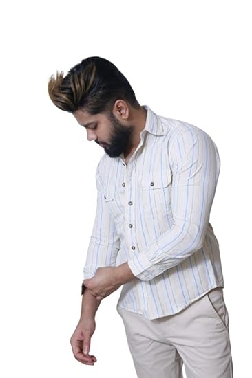 mens slim fit striped shirt
