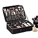 ROWNYEON Travel Makeup Bag Cosmetic Makeup Train Case Artist Makeup Organizer Professional Portable Storage Bag for Women Girl Waterproof EVA Adjustable Dividers 16.1" Large black primary