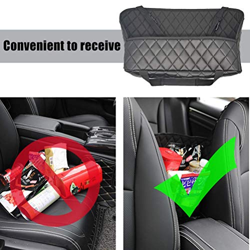 Car Handbag Holder Luxury Leather Seat Back Organizer Mesh Large Capacity Bag Automotive Goods Storage Pocket Seat… - Image 2