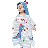 Gneliwm Kids Hooded Beach Towel Poncho Children Bath Towel Wrap Cotton Animal Pattern Toddler Swimming Pool Shower Towel for Boys Girls