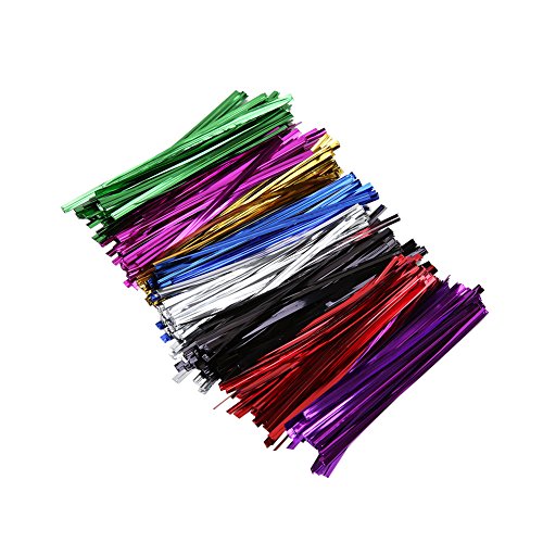HRX Package 4'' Metallic Twist Ties Good Christmas Cello Wedding Party Candy Bags (8 Colors 6400pcs)