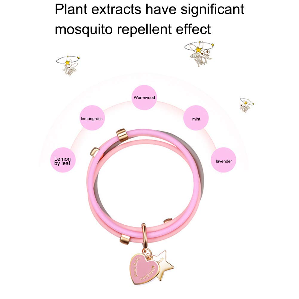 Portable Mosquito Repellent Bracelet,2021 Newest Mosquito Bands,Women's Fragrance Outdoor Anti-mosquito Adult Pregnant Kids Mosquito Killer Bracelet for Adults Children Outdoors Traveling(Pink)