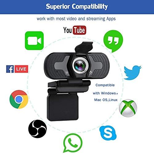 Webcam with Microphone for Desktop,1080P HD USB Webcam Live Streaming Laptop PC Computer Web Camera for Video Calling Conferencing Recording Gaming, AutoFocus 3D Noise Reduction 3 Webcam with Microphone for Desktop,1080P HD USB Webcam Live Streaming Laptop PC Computer Web Camera for Video Calling Conferencing Recording Gaming, AutoFocus 3D Noise Reduction