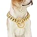 Dogs Plated Gold Stainless Steel Curb Cuban Link Chain Necklace 12