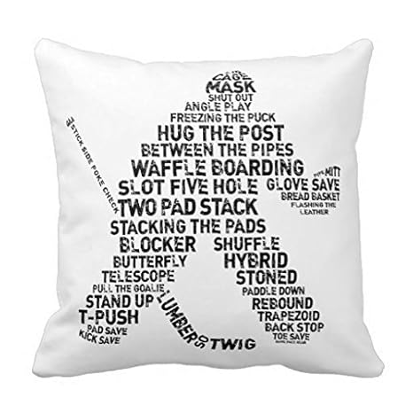 Hockey Goalie Typography Customizable Pillow Case 16x16 By Stylish