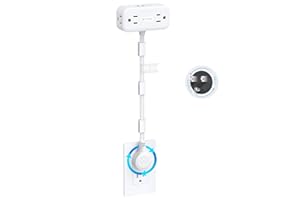 TROND 360° Rotating Plug Outlet Extender 36 in - Flexible Extension Cord, Multi Plug Wall Outlet Splitter Surge Protector, 4 AC 4 USB, Mountable for Hard Reach Socket in Bedroom Home Office, White