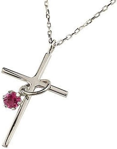 Amazon アトラス Atrus ネックレス メンズ 18金 ホワイトゴールドk18 ルビー クロス ペンダント 7月の誕生石 宝石 18金アズキチェーン ジュエリー 通販