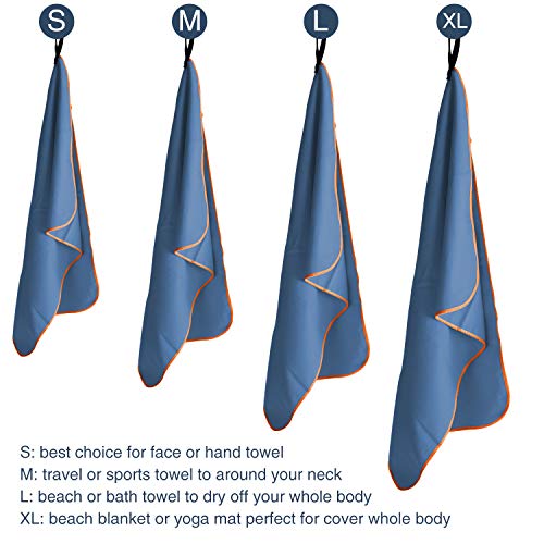 Sfee-Microfiber-Sport-Travel-Towel-Set-60x3024x15-Quick-Dry-Absorbent-Compact-Lightweight-Soft-Beach-Yoga-Bath-Hand-Gym-Towels-Fit-for-Outdoors-Fitness-Hiking-CampingCarabinerL-Navy-Blue