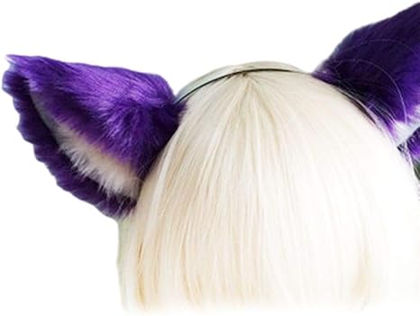 Amazon K コスプレ小物 猫耳 ケモ耳 3色タイプ ねこみみ ネコ耳 パープル グレー 白 コスプレ 仮装 通販