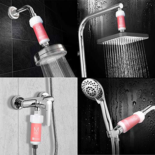 ZBHANTANG Herb Scent Chlorine Shower Filter - Filtered Shower Head Reduces Dry Itchy Skin, Dandruff, Eczema, and Dramatically Improves The Condition of Your Skin and Hair (Rose scent) - Thumbnail 3