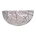 Kurt Adler 48-Inch Silver Satin with Printed Border Treeskirt