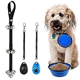 Dog Door Bell Pet Cat Dog Collapsible Silicone Bowl Puppy dog Doorbells Training Clicker Kit,dog training bells for door,Scientific Professional Design 2 Pack Pet Training Clicker