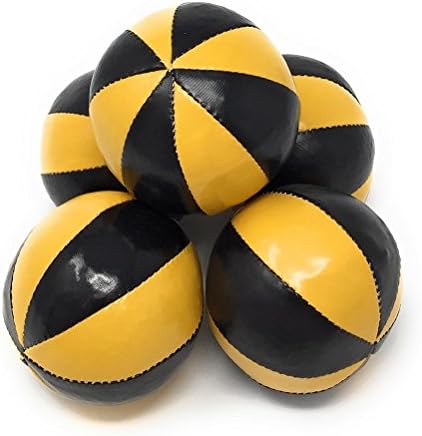 Amazon ビーンバッグジャグリングボール 8枚スター ノーマルサイズ Juggle 4 Fun 黒黄 5個セット スポーツゲーム おもちゃ