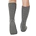 Women Slipper Crew Floor Non Skid Socks House Cable Knit Leg Warmers Knee High Length for Winter Gray Color