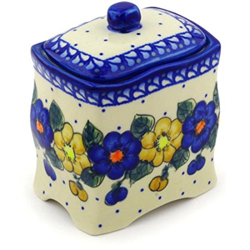 Click Here to See More Images Ceramika Bona H0546F Polish Pottery Ceramic Jar with Lid Hand Painted, 6-Inch