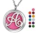 VALYRIA Monogram A Aromatherapy Essential Oil Diffuser Necklace-Stainless Steel Letter Locket Pendant with 11 Refill Pads