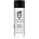 Slick Gorilla Detox 2 in 1 Shampoo and Conditioner for Men 200ml / 6.76 fl oz, Cleans, Strengthens, Hydrates, Infused with Natural Ingredients, All-in-One Daily Grooming Solution