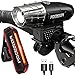 HODGSON Bike Lights 400 Lumens Bicycle Light Front and Back, USB Rechargeable Super Bright Headlight and Flashing Rear Light, IPX65 Waterproof, Easy to Install with All Accessories