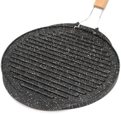 Double Griddle: Ceramic-Coated Lava Stone Flat Plate and Griddle for Grills and Pancakes. Made in Italy