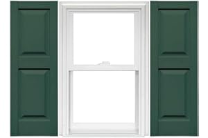 Mid America Raised Panel Vinyl Shutters (1 Pair) - 14.75 x 59 028 Forest Green