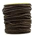 Mandala Crafts 1.5mm 2mm 3mm 4mm Natural Round Suede Leather String Cord Rope Spool for Necklace Bracelet Jewelry Making (3mm, Brown)