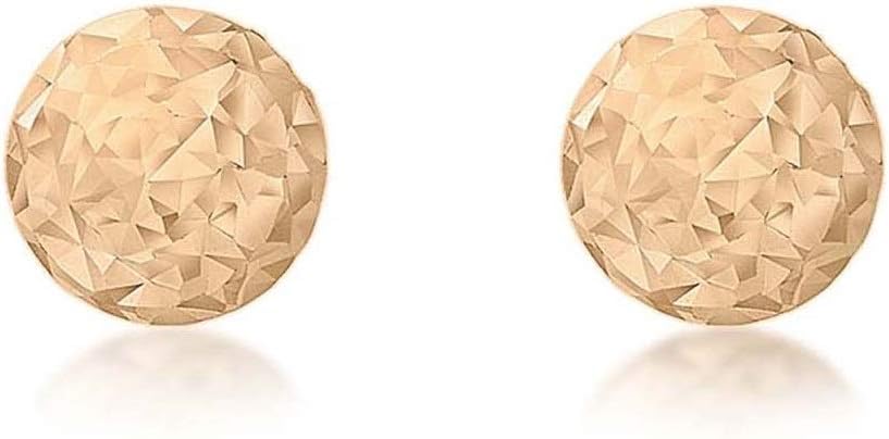 CARISSIMAWomen's 9 ct Gold 5 mm Diamond Cut Ball Stud Earrings