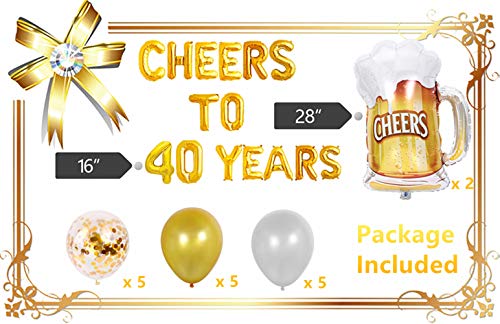 JeVenis-Set-of-18-Cheers-To-40-Years-Balloons-Cheers-To-40-Years-Banner-Cheers-Beers-to-40-Years-Banner-40th-Birthday-Party-40th-Anniversary-40th-Birthday-Sign-40th-Birthday-Decor-40th-Party-Banner