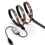 JACKYLED LED Light Strip App Bluetooth Controller 3.3ft RGB SMD5050 LED USB Plug 16 Million Colors Sync to Music & Timer Flexible Strong Adhesive Backlight Kit for TV Backlight DIY Light