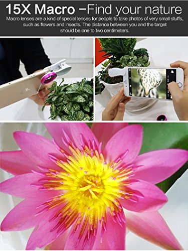 Cell Phone Camera Lens Kit 3 in 1 + Two Universal Clip On adapter 180° Fisheye 15x Macro 0.36x Super Wide For iphone Samsung Galaxy Smartphone