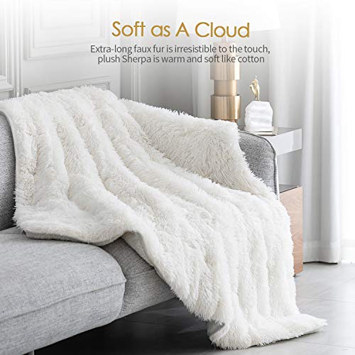 Mr.Sandman Super Soft Faux Fur Weighted Blanket with Fluffy Sherpa Back