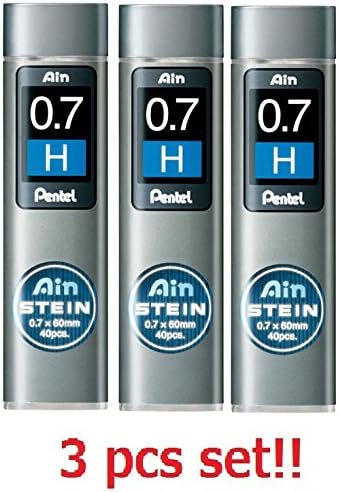 [3 set!!!] Pentel Mechanical pencil core replacement Ain Stein 0.7mm H 40leads×3 C277-H from Japan