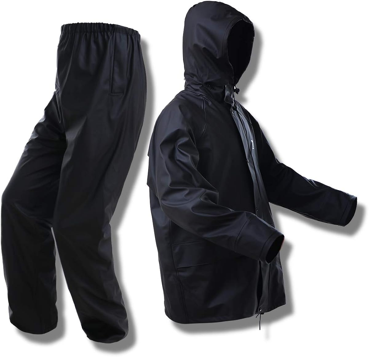 Rain Suits for Men Women Waterproof Heavy Duty Raincoat Fishing Rain Gear Jacket and Pants Hideaway Hood: Clothing