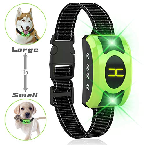 Dog Bark Collar Adjustable Sensitivity and Intensity Levels-Dual Anti-Barking Modes-Rechargeable/Rainproof -No Barking Control Dog Shock Collar for Small Medium Large Dog