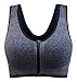 AM CLOTHES Womens Racerback Wirefree Sports Bra Large Deep Grey