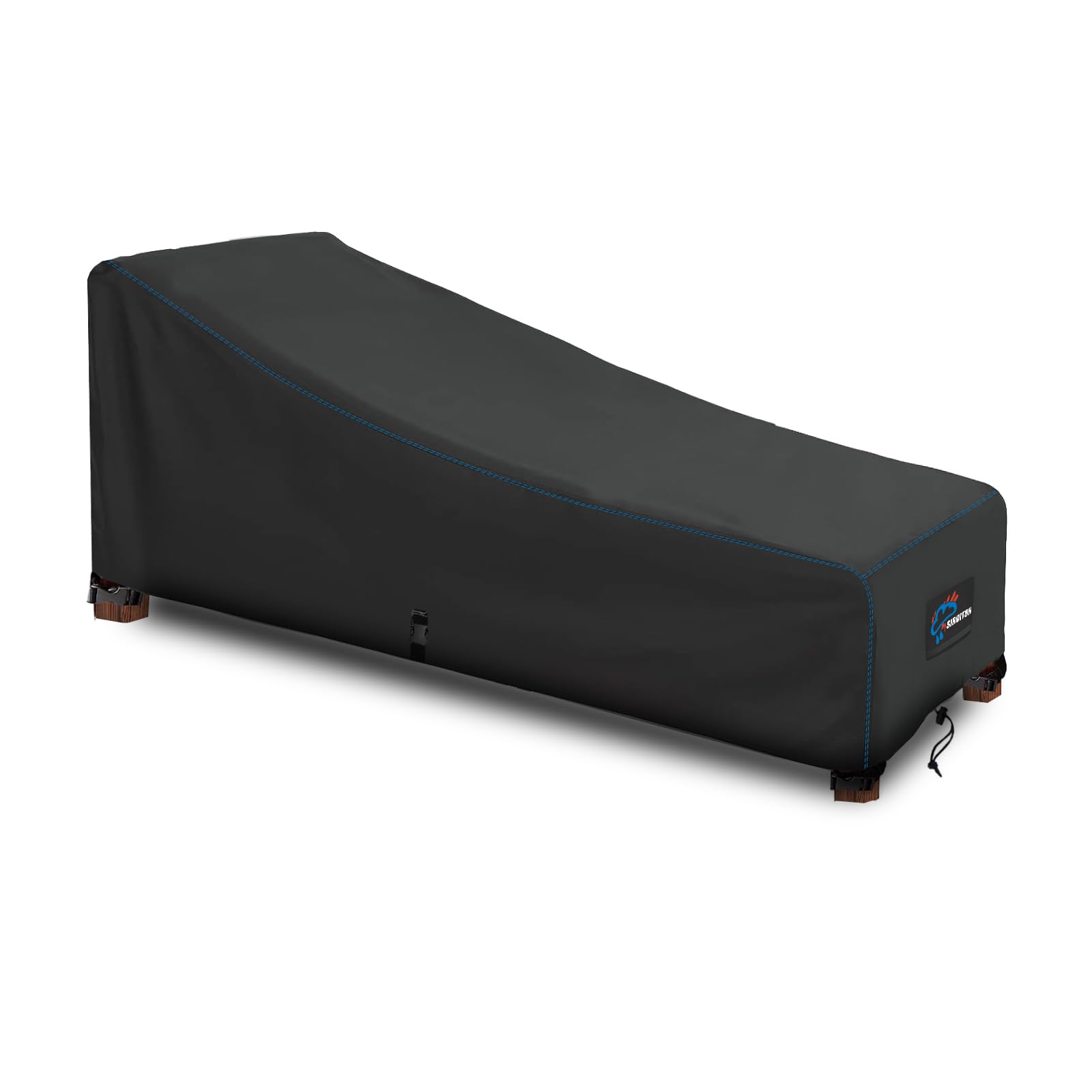 SIRUITON Garden Sun Lounger Cover 420D Waterproof Outdoor Oxford Garden Patio Furniture Sunbed Cover-18 Month Warranty (200*68*40/70CM) - Black