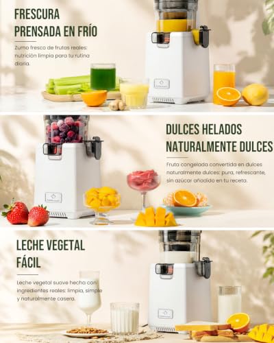 LINKChef Juice Extractor for Fruits and Vegetables, Cold Press Juicer 250 W with Wide Mouth 13 cm, Slow Juicer BPA Free, 1.8 L, Easy to Clean, Recipes Included