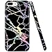 iPhone 7 Plus Case, iPhone 8 Plus Case, JAHOLAN Black Marble Design Sparkly Change Color Clear Bumper Matte TPU Soft Rubber Silicone Cover Phone Case for iPhone 7 Plus/iPhone 8 Plus