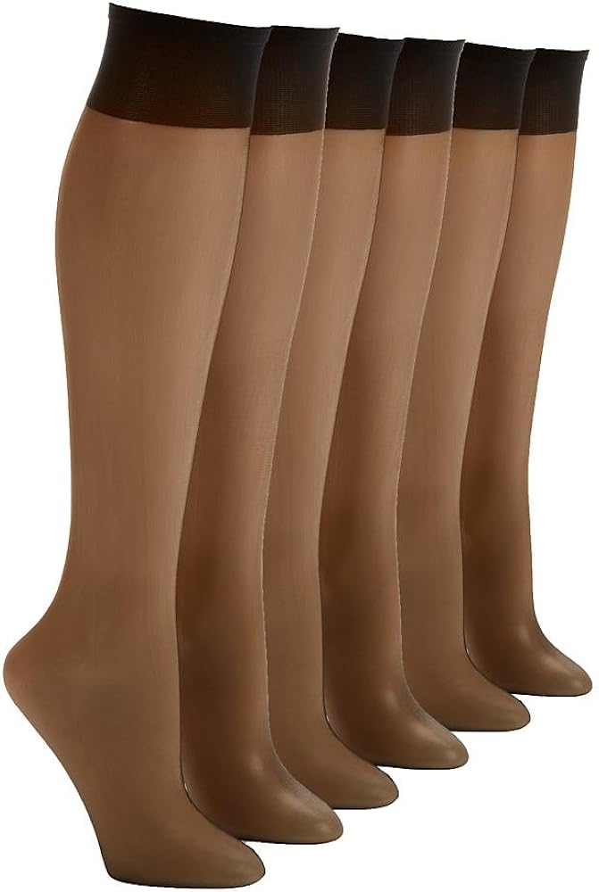 Ultra Sheer Knee Highs 6Pack at Amazon Women’s Clothing store