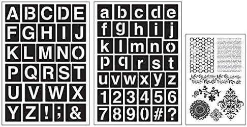 Art-C San Serif Alphabets Stamp and Adhesive Stencil Set