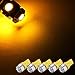 Zone Tech SMD Yellow Amber LED Light Bulbs - 5-Piece Premium Quality T10 194,168,2825 SMD Yellow Amber Super Bright Car Light LED Lamp Bulb