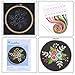 Full Range of Embroidery Starter Kit with Pattern, Kissbuty Cross Stitch Kit Including Embroidery Cloth with Floral Pattern, Bamboo Embroidery Hoop, Color Threads and Tools Kit (Black Flower)