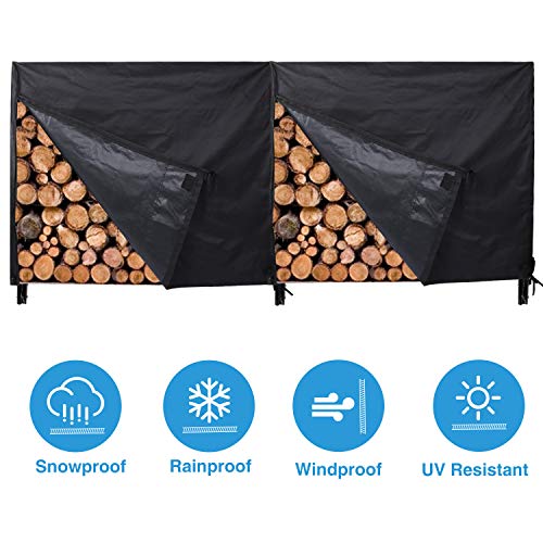 CAMPMAX Outdoor Firewood Racks Cover 8 ft, Heavy Duty Waterproof Log