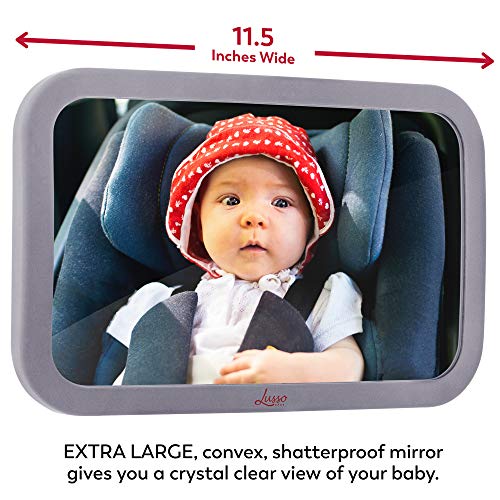 image for Lusso Gear Baby Mirror for Car - Largest and Most Stable Backseat Mirr