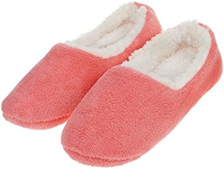 Zegee Womens Indoor Soft Slippers Non-slip Sole Cozy Warm Slip-on House Bedroom Fuzzy Slippers (L 9-10, Pink)
