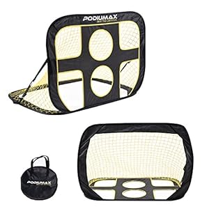 PodiuMax 2 in 1 Pop Up Kids Soccer Goal – Indoor/Outdoor Soccer Target Net for Improving Passing and Shooting Accuracy…